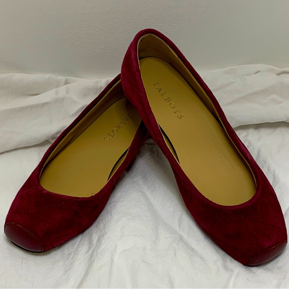 Talbots burgundy suede ballet flats, size 5M